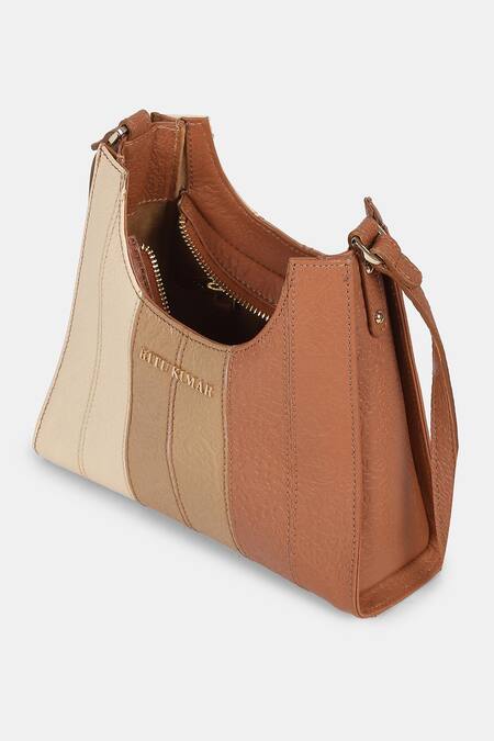 Buy_Ritu Kumar_Beige Leather Tote Bag With Strap_Online_at_Aza_Fashions