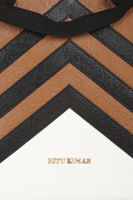 Shop Ritu Kumar Black Leather Tote Bag With Strap Online at Aza Fashions Shop_Ritu Kumar_Black Leather Tote Bag With Strap_Online_at_Aza_Fashions