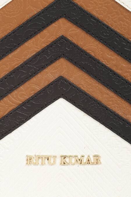 Shop_Ritu Kumar_Black Embroidery Leather Box Sling Bag With Strap_Online_at_Aza_Fashions