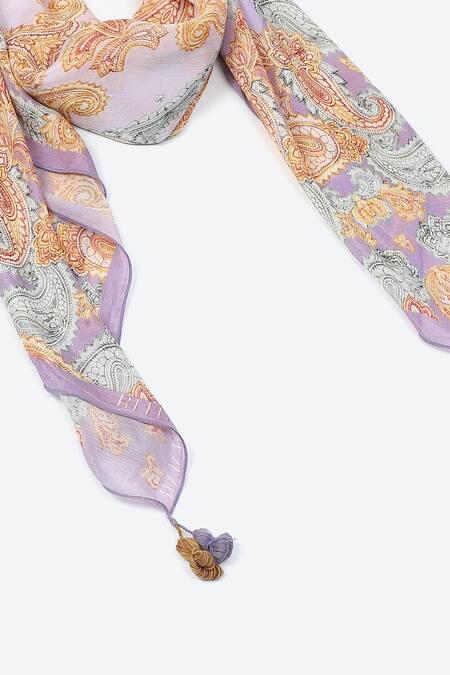 Ritu Kumar_Blue Print Ilahi Scarf_Online_at_Aza_Fashions