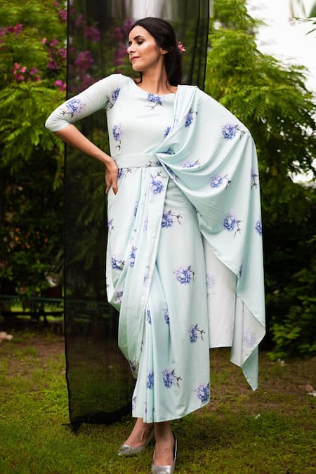 Kasavu Saree Wrap Dress - Mogra Designs