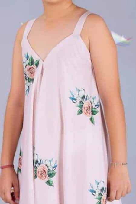 Shop Pasha India Pink Polyester Embroidery Printed Palazzo Jumpsuit at Aza Fashions Shop_Pasha India_Pink Polyester Embroidery Printed Palazzo Jumpsuit _at_Aza_Fashions