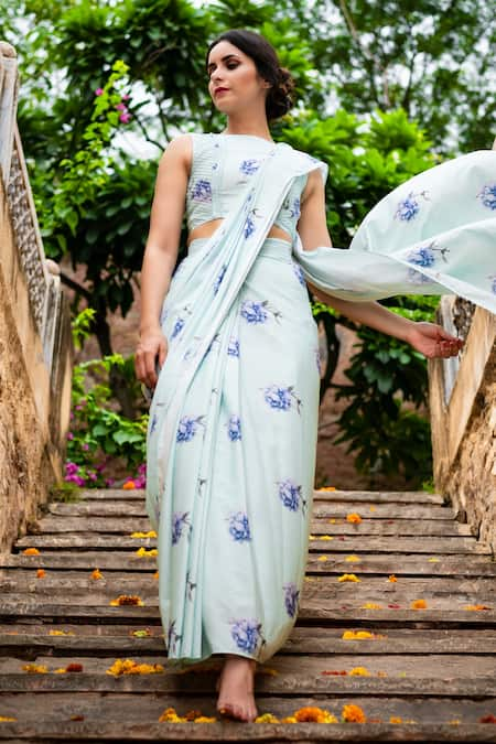 Pasha India Forget Me Not Pre-Draped Saree With Blouse 