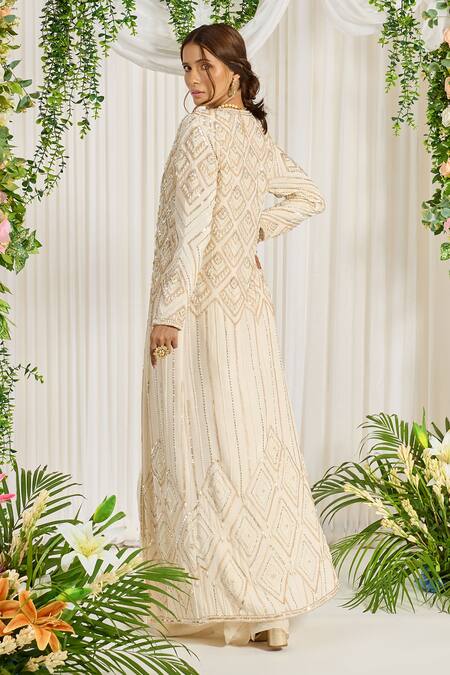 Nidhika Shekhar Subh Bela Embroidered Cape Saree Set 