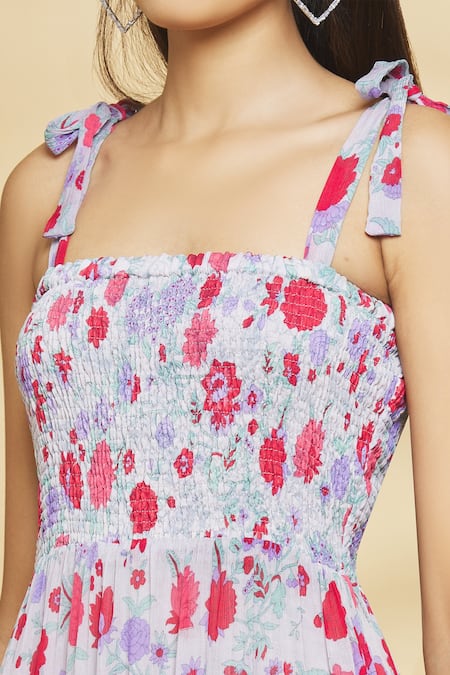 Aangan By Parul Grey Chiffon And Viscose Floral Print Square Neck Maxi Dress at Aza Fashions Aangan By Parul_Grey Chiffon And Viscose Floral Print Square Neck Maxi Dress _at_Aza_Fashions