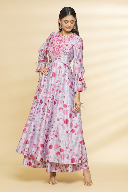 Aangan by Parul Floral Print Anarkali & Palazzo Set 