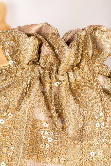 Shop Amyra Gold Embroidery Bella Potli Bag Online at Aza Fashions Shop_Amyra_Gold Embroidery Bella Potli Bag _Online_at_Aza_Fashions