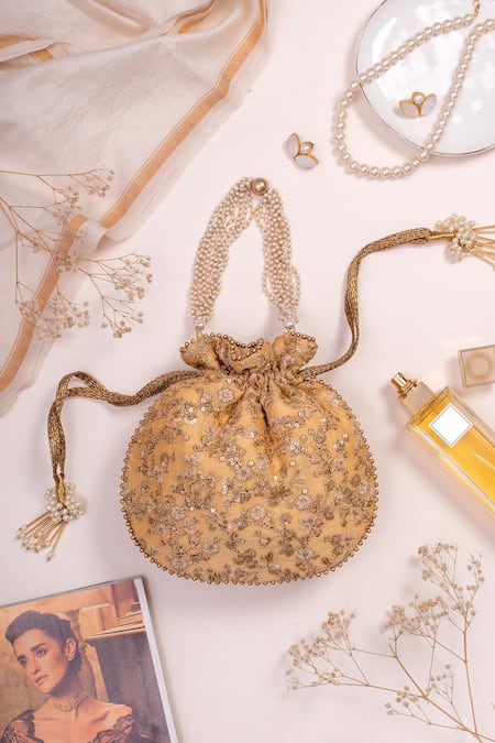 AMYRA Floral Embroidered Potli Bag 