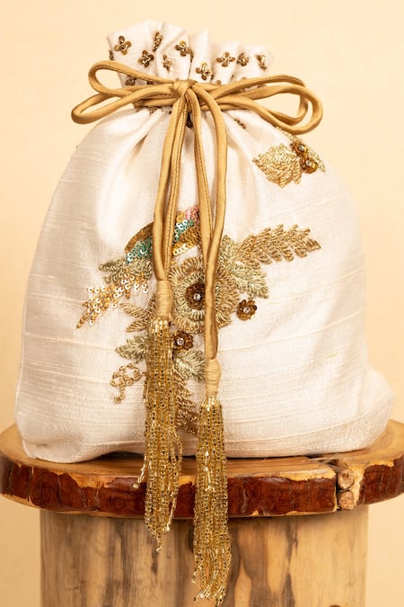 Aamli Parinda Zardozi Embroidered Potli 