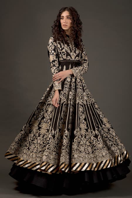 Rohit Bal Chanderi Silk Embroidered Anarkali Set 