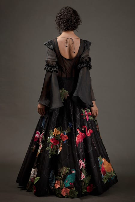 Rohit Bal Chanderi Silk Embroidered Anarkali Set 