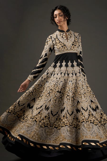 Rohit Bal Chanderi Silk Embroidered Anarkali Set 