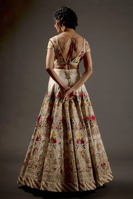 Rohit Bal Chanderi Silk Embroidered Bridal Lehenga Set 
