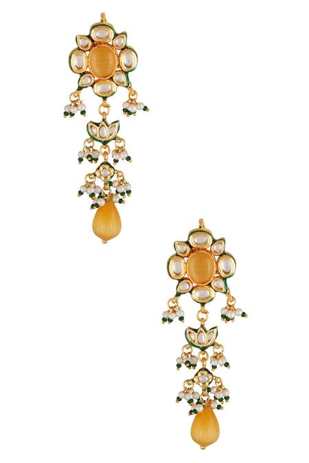 ChhavI'S Jewels_Gold Plated Beads, Pearls Kundan Embellished Choker Set_Online_at_Aza_Fashions