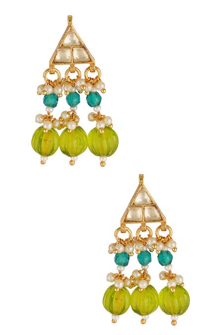 ChhavI'S Jewels_Multi Color Beads, Diamonds, Stones Kundan Studded Necklace Set _Online_at_Aza_Fashions