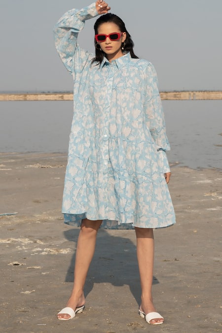 Marche Floral Print Shirt Dress 