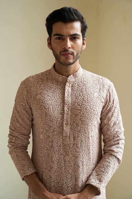 Buy Contrast By Parth Purple Georgette Embroidered Kurta Set Online at Aza Fashions Buy_Contrast By Parth_Purple Georgette Embroidered Kurta Set _Online_at_Aza_Fashions