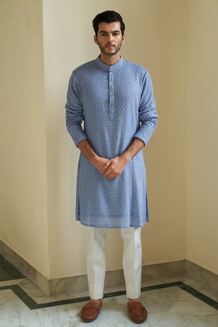 Contrast By Parth Chikankari Embroidered Kurta Set 