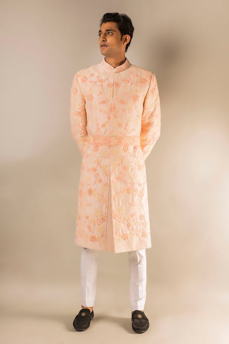 Aashiana Floral Embroidered Sherwani Set 