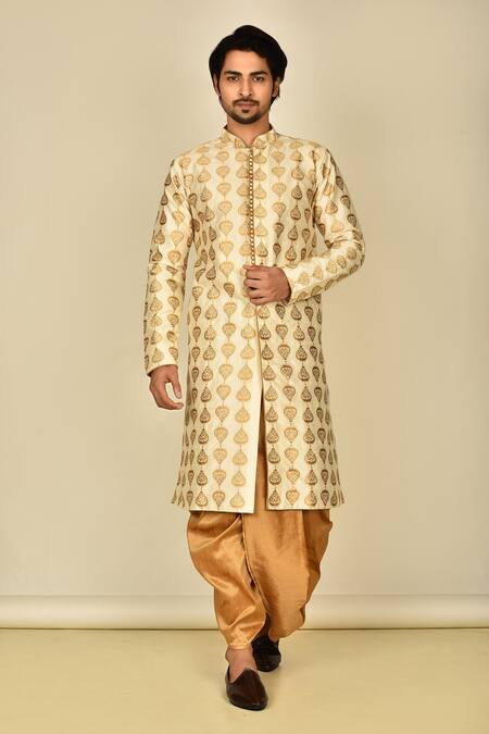 Arihant Rai Sinha Cream Embroidered Paisley Sherwani Set