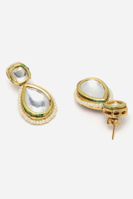 Shop Dugran By Dugristyle Gold Plated Pearls, Diamonds, Stones Kundan Embellished Bracelet Set Online at Aza Fashions Shop_Dugran By Dugristyle_Gold Plated Pearls, Diamonds, Stones Kundan Embellished Bracelet Set_Online_at_Aza_Fashions