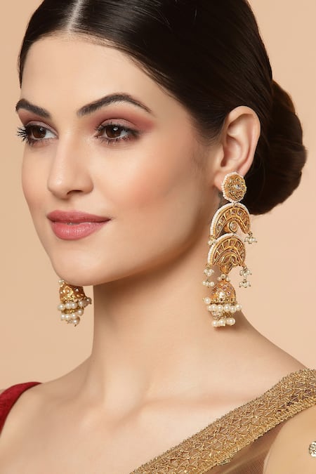 Dugran By Dugristyle Kundan Embellished Jhumkas 