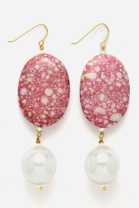 Kundan Pink Onyx & Pearl Earrings – Sanvi Jewels