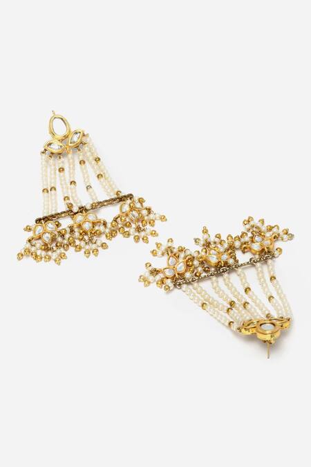 Buy Dugran By Dugristyle Cream Pearls, Stones Kundan Embellished Dangler Earrings Online at Aza Fashions Buy_Dugran By Dugristyle_Cream Pearls, Stones Kundan Embellished Dangler Earrings _Online_at_Aza_Fashions