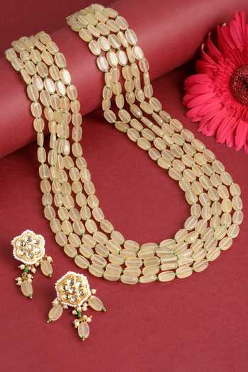Buy Dugran By Dugristyle Gold Plated Pearls, Diamonds, Stones Multi Layered Necklace Set Online at Aza Fashions Buy_Dugran By Dugristyle_Gold Plated Pearls, Diamonds, Stones Multi Layered Necklace Set _Online_at_Aza_Fashions