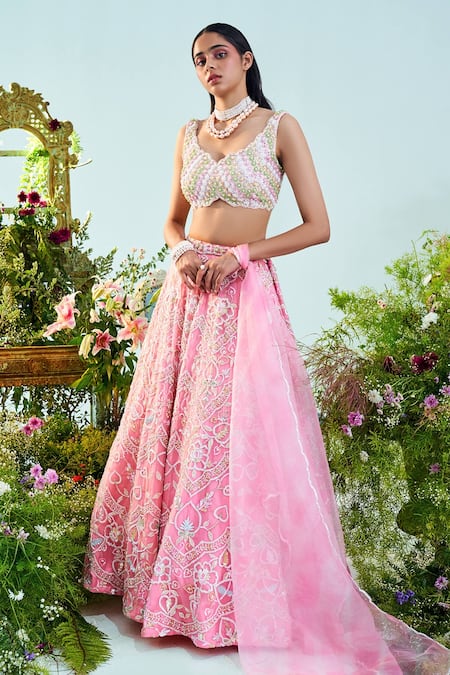 Mani Bhatia Aurora Floral Embroidered Lehenga Set 