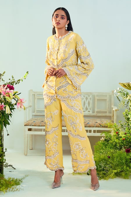 Mani Bhatia Evelyn Embroidered Jacket & Pant Set 