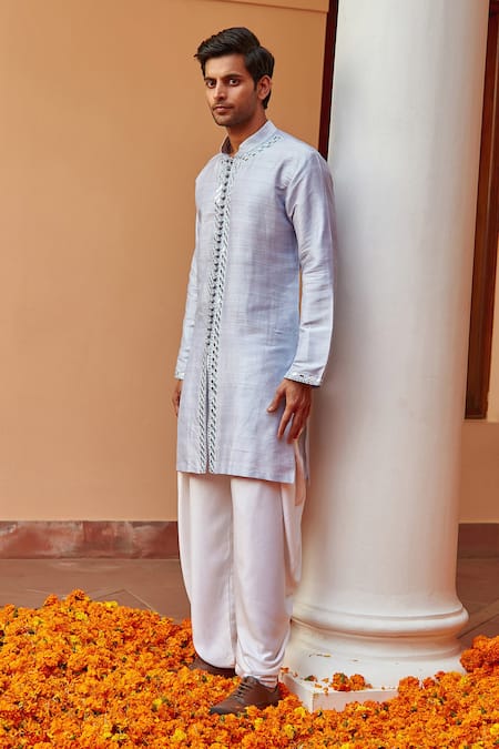 Buy Twenty Nine Blue Raw Silk Mirror Work Kurta Online at Aza Fashions Buy_Twenty Nine_Blue Raw Silk Mirror Work Kurta _Online_at_Aza_Fashions