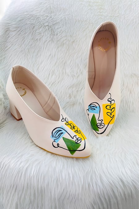 Dolores- the 1940s Inspired Hand Painted Floral Gold High Heel Platfor –  Dorothea's Closet Vintage