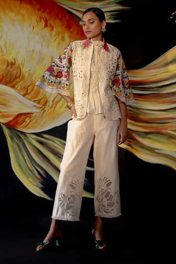 Stitched Chanderi long Jacket