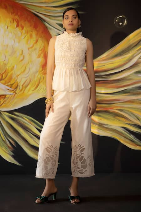 Chandrima Chanderi Ruched Top 