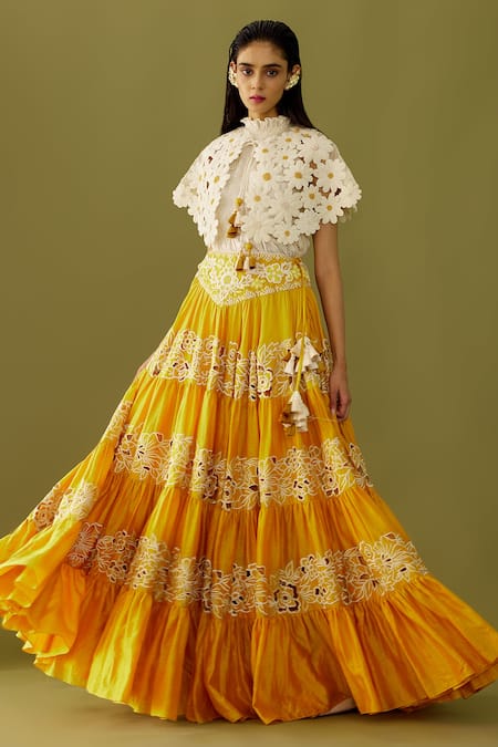 Chandrima Chanderi Tiered Lehenga 