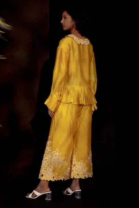 Chandrima Chanderi Tie Dye Cutwork Pant 