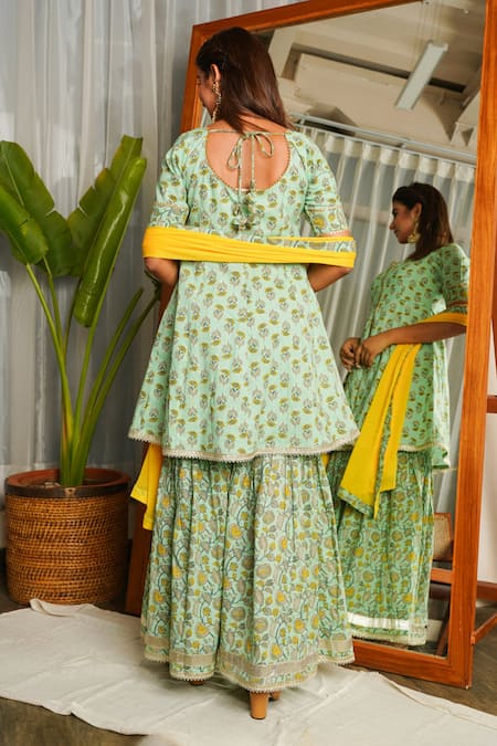 Ruchira Nangalia Printed Kurta Sharara Set 
