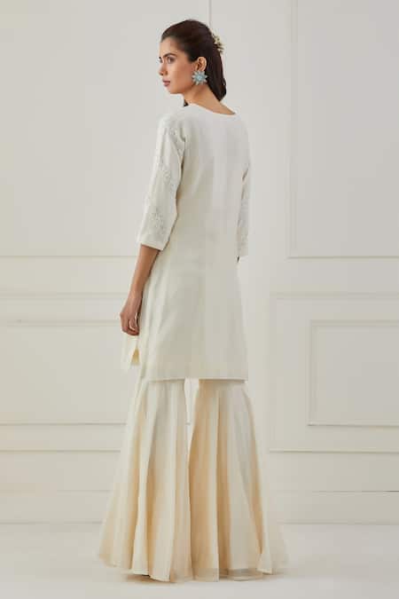 Rashi Jain Safeed Chanderi Kurta Sharara Set 