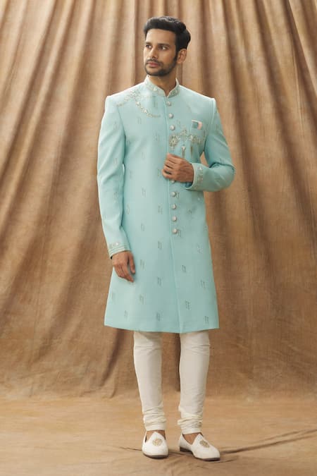 Arihant Rai Sinha Floral Pattern Sherwani With Churidar 