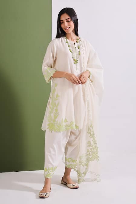 Neelu Sethi Chanderi Patchwork Kurta Salwar Set 