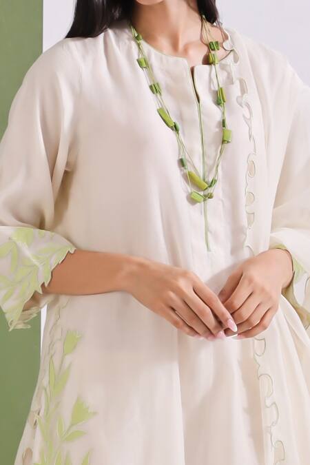 Buy Neelu Sethi Off White Chanderi, Lining Shantoon, Palazzo Pants Cotton Kurta Salwar Set Online at Aza Fashions Buy_Neelu Sethi_Off White Chanderi, Lining Shantoon, Palazzo Pants Cotton Kurta Salwar Set_Online_at_Aza_Fashions