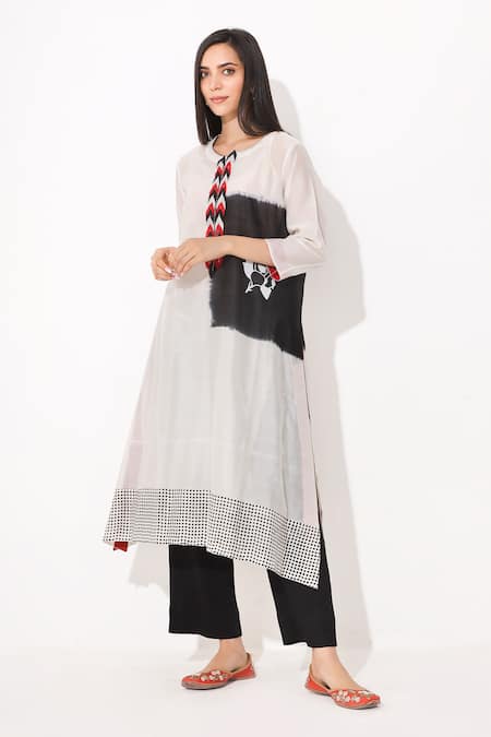 Neelu Sethi Chanderi Tie-Dye Kurta & Pant Set 