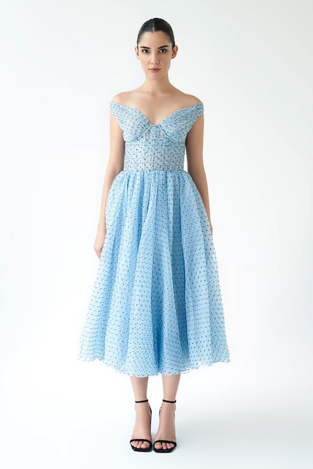 Gauri & Nainika Polka Dot Midi Dress 