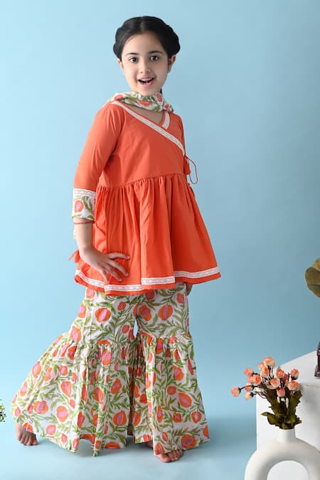 THE COTTON STAPLE Mohak Cotton Kurta Sharara Set 