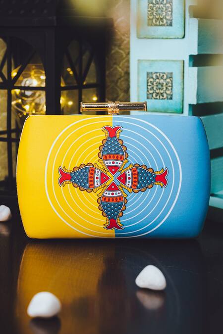 Buy NR By Nidhi Rathi Multi Color Printed Mandala Rectangle Clutch at Aza Fashions Buy_NR By Nidhi Rathi_Multi Color Printed Mandala Rectangle Clutch_at_Aza_Fashions