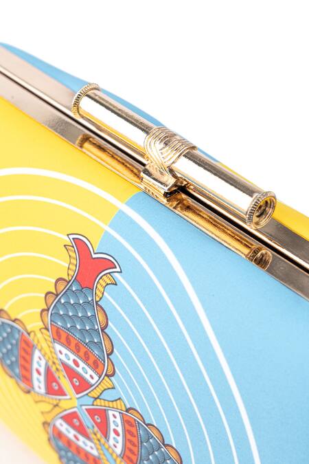 NR By Nidhi Rathi Multi Color Printed Mandala Rectangle Clutch at Aza Fashions NR By Nidhi Rathi_Multi Color Printed Mandala Rectangle Clutch_at_Aza_Fashions