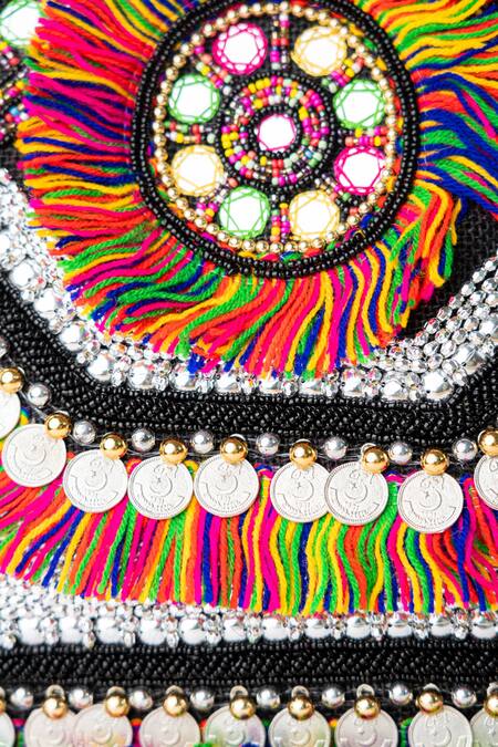 NR By Nidhi Rathi_Black Embroidered Rectangle Clutch_at_Aza_Fashions