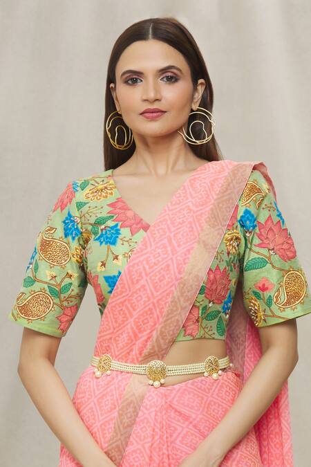 Buy_Kiara_Gold Pearls, Crystals, Stones Embellished Waist Belt_Online_at_Aza_Fashions