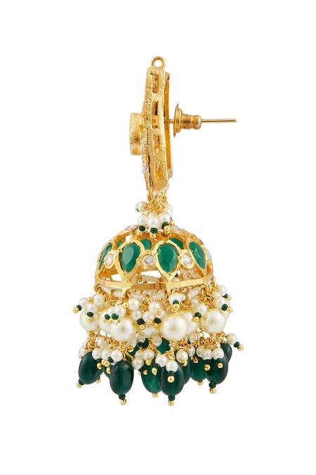 Kiara_Gold Plated Crystals, Pearls Kundan Embellished Necklace Set_Online_at_Aza_Fashions